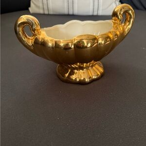 Swetye Salem Ohio Pottery 22K gold planter bowl